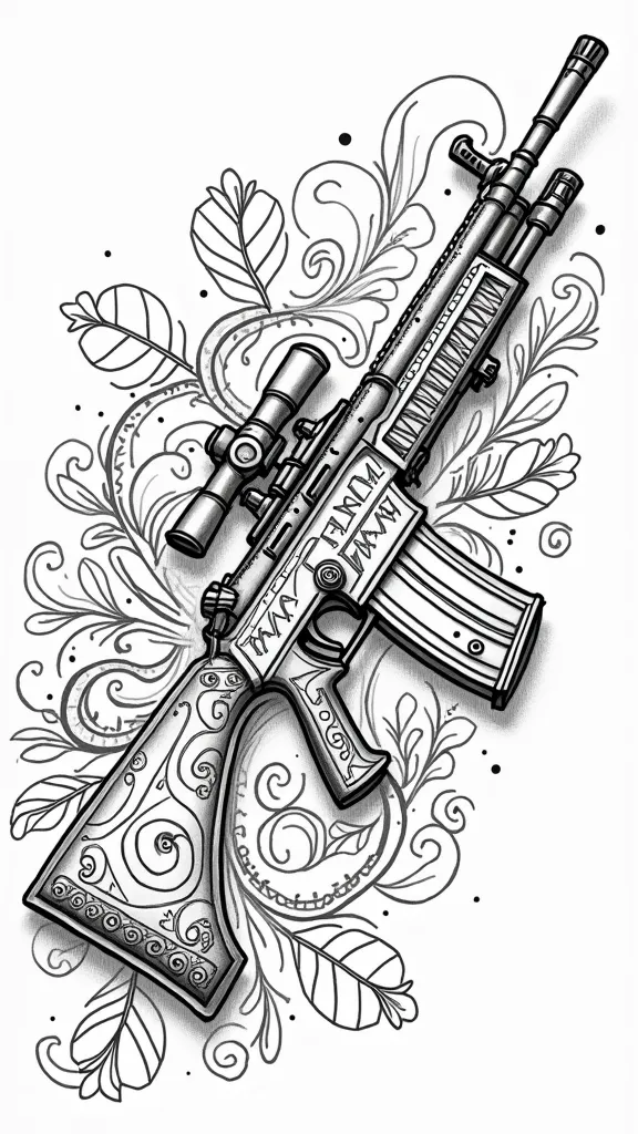 machine gun coloring pages